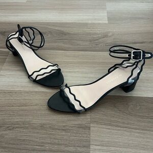 Loeffler Randall Coquille open toe sandal with smocked detail size 8